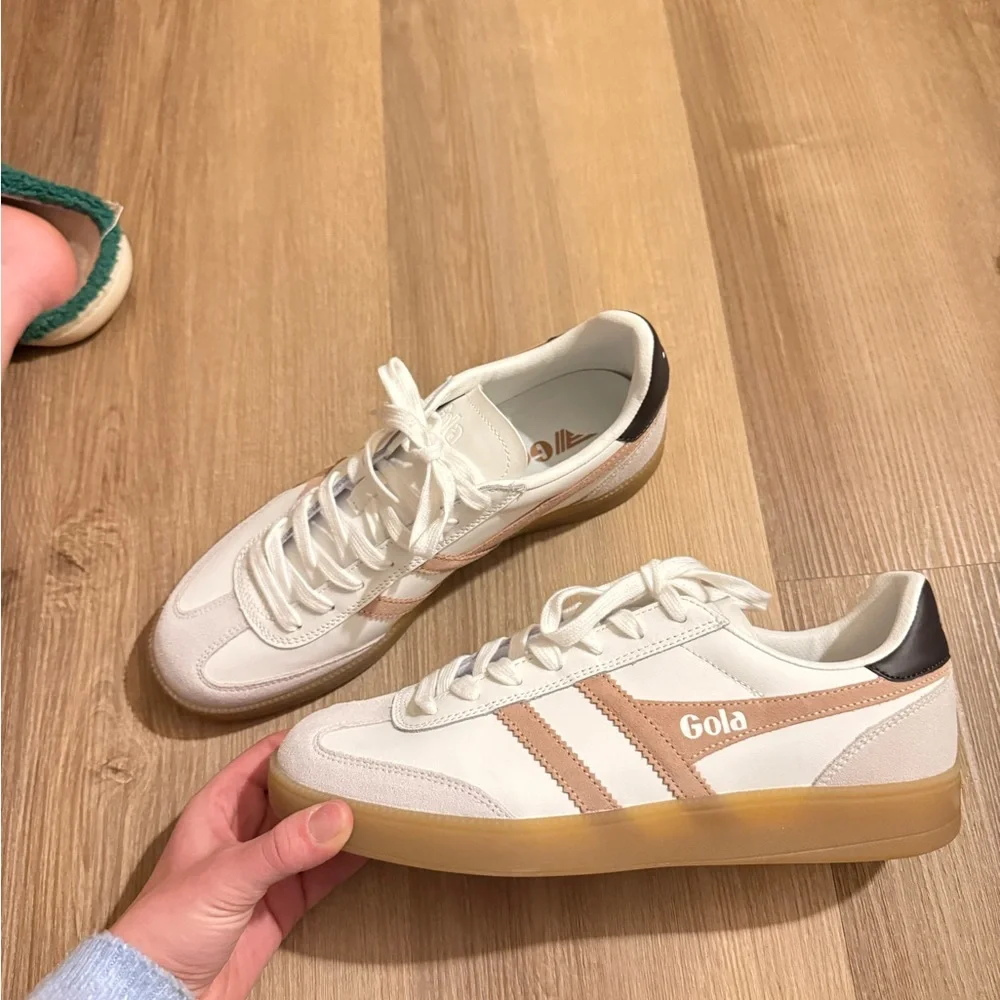 Gola White and Brown Sneakers - Picture 1 of 10